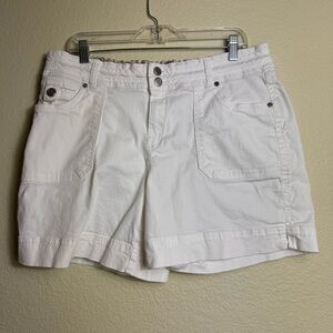 Dakota Blue Women's Shorts White Chino Sz 14 Stretch Cotton Spandex Casual‎ Soft